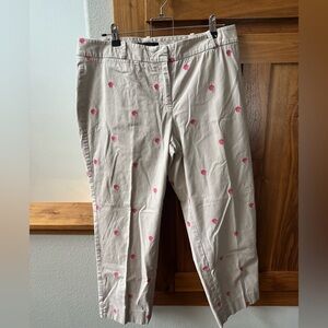 Talbots Beige Pants with Pink Accents